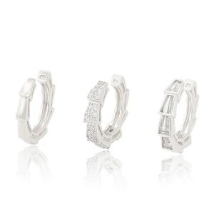 Snake Ear Cuff Platinum Plated Baguette Stone Silver Color Luxury Jewelry